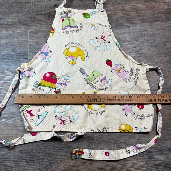 Kids Pig Chef Apron Cute Whimsical Kitchen Cooking Baking Fun Cartoon Characters - Picture 5 of 5